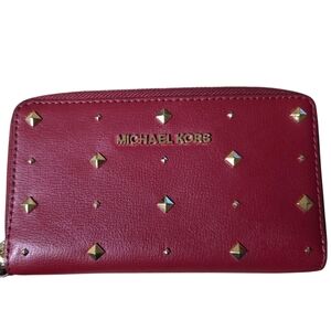 Michael Kors Burgundy Studded Wallet